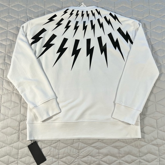 ⚡️NEIL BARRETT SS21 FAIR ISLE THUNDERBOLT CREWNECK SWEATSHIRT⚡️ - Picture 7 of 15